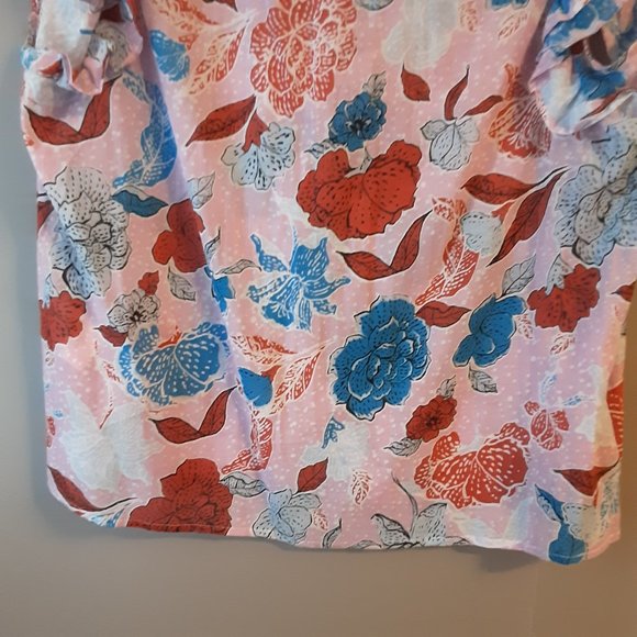 BB Dakota Steve Madden Flutter Away Floral Print Ruffle Tie Top New! S - Picture 12 of 16